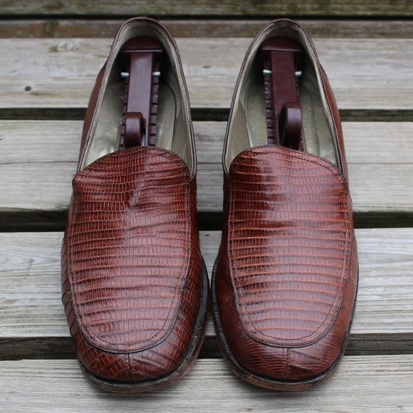 Vintage Cole Haan Brown Lizard Skin Loafers, Women's 9 B, Made in Italy, EUC - Picture 4 of 12